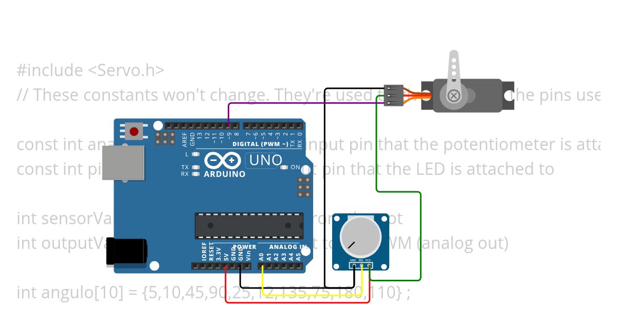 POT + SERVO DEMO ARRAY simulation