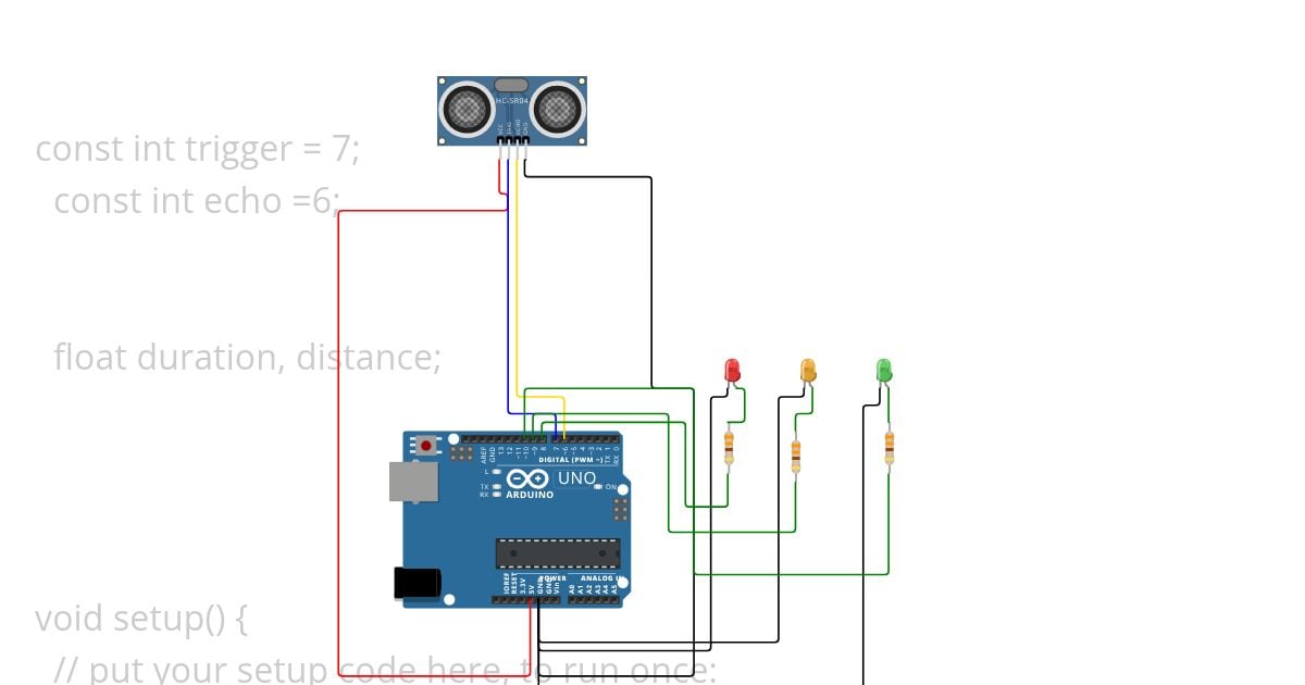 szemafor tavolsag trafik lights with distance sensor simulation