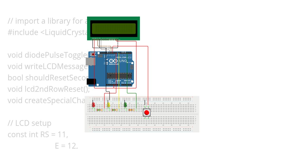 3 diodes + 1 button simulation