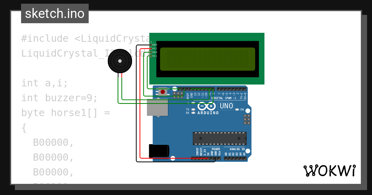LCD Horse Tones - Wokwi ESP32, STM32, Arduino Simulator