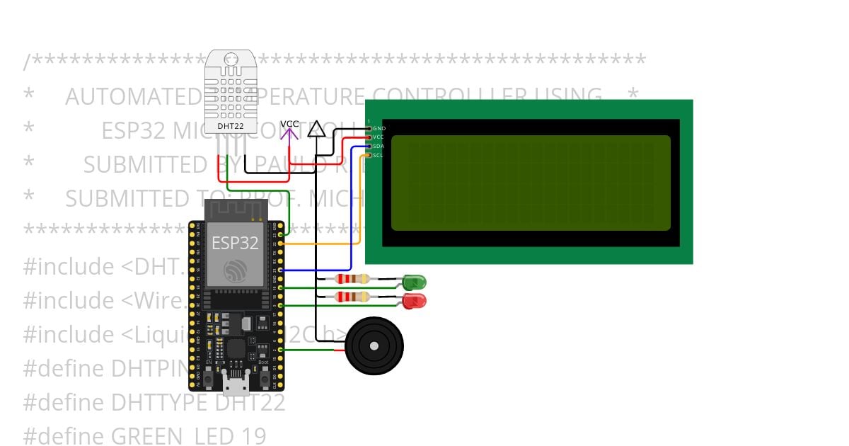 AUTOMATED TEMPERATURE CONTROLLLER USING ESP32 MICROCONTROLLER simulation