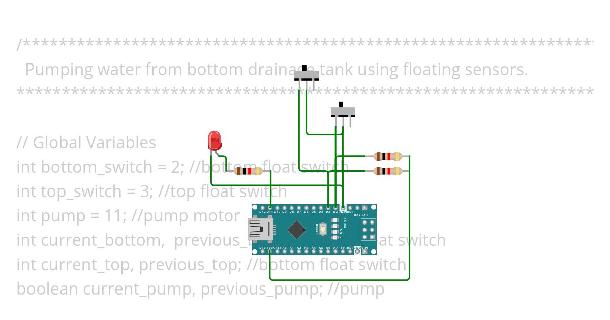 Water Level Control using Floating Sensor simulation