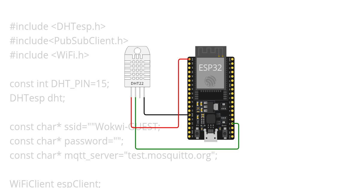 DHT implementation of MQTT  simulation