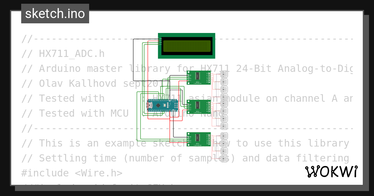 Waage mit lcd 3x4w gezellen copy wokwi esp32 stm32 arduino simulator