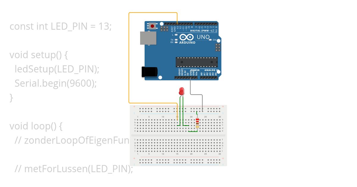 Les 1 - knipperende led met for en while simulation