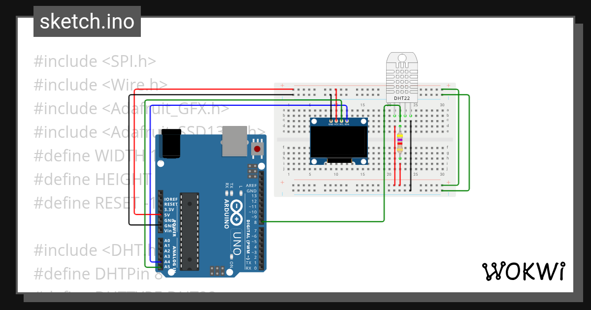 กันธิชา อรุณ 002 งานที่6 OLED by uno - Wokwi ESP32, STM32, Arduino ...