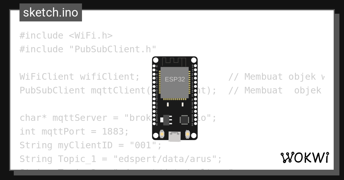 MQTT sample - Wokwi ESP32, STM32, Arduino Simulator