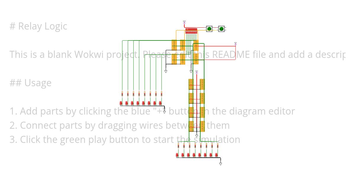 Relay Logic 8 bit Register simulation