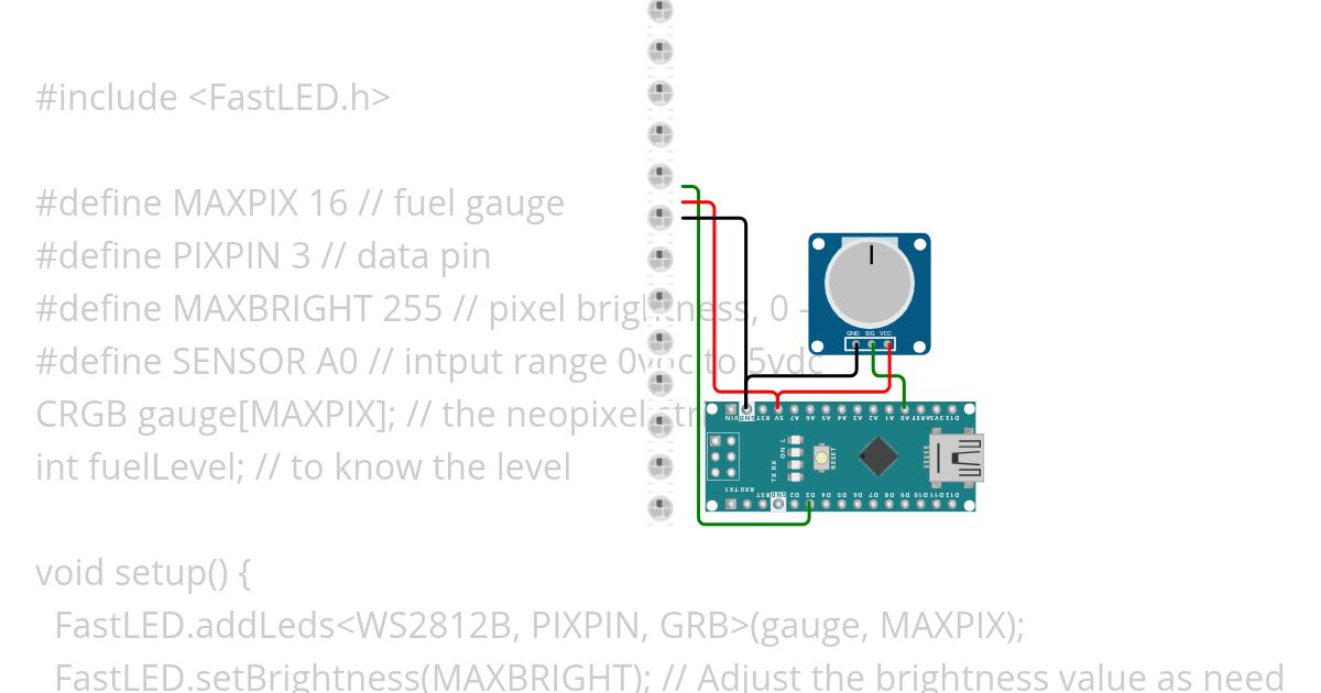 Indicador Combustible simulation