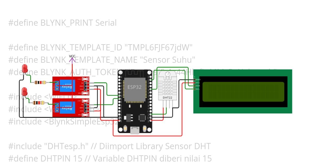 Sensor Suhu Blynk simulation