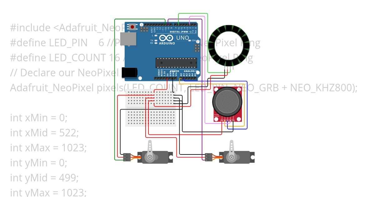 Servo NeoPixel Ring simulation