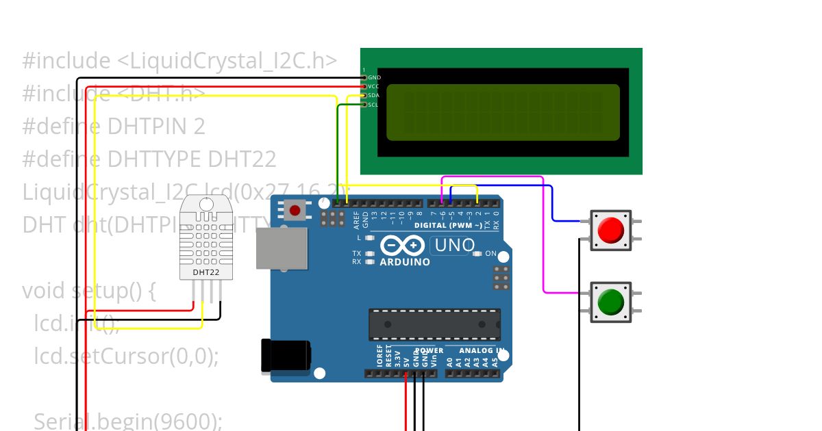 Arduino+LCD+DHT22+SW1 Copy simulation