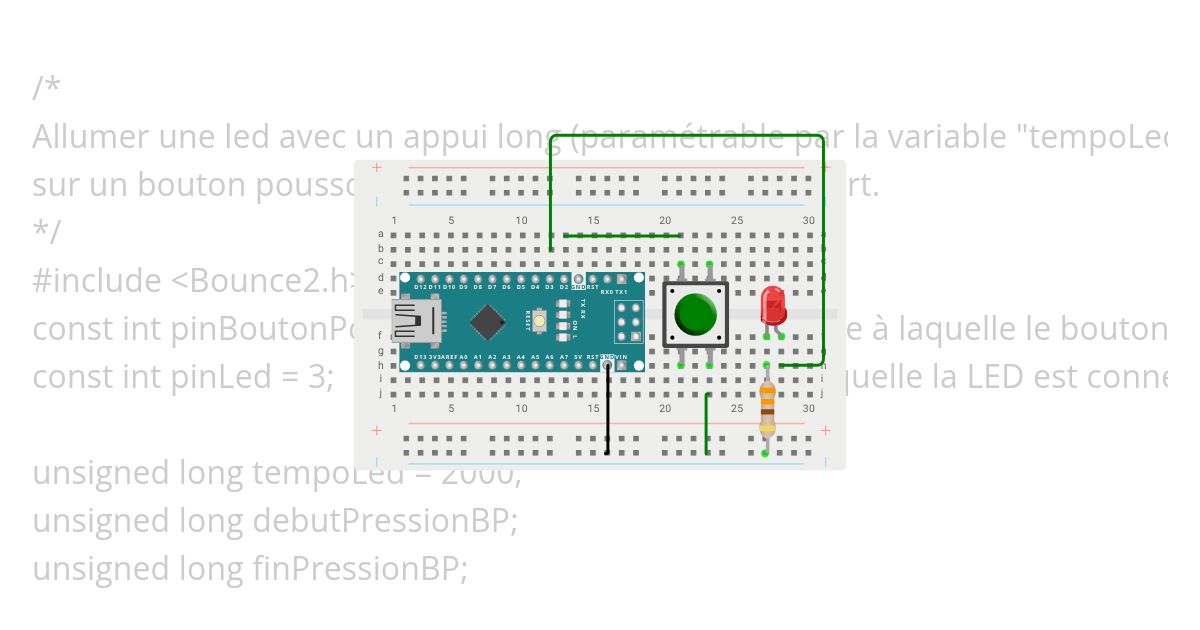 Led X secondes  avec BOUNCE2 simulation