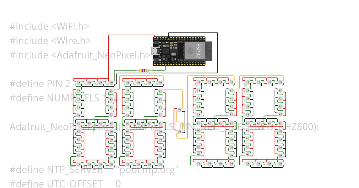 DigitClock project with ESP32 by SP Copy 4 számos simulation