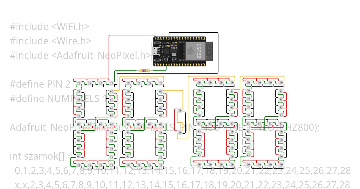 DigitClock project with ESP32 by SP Copy simulation