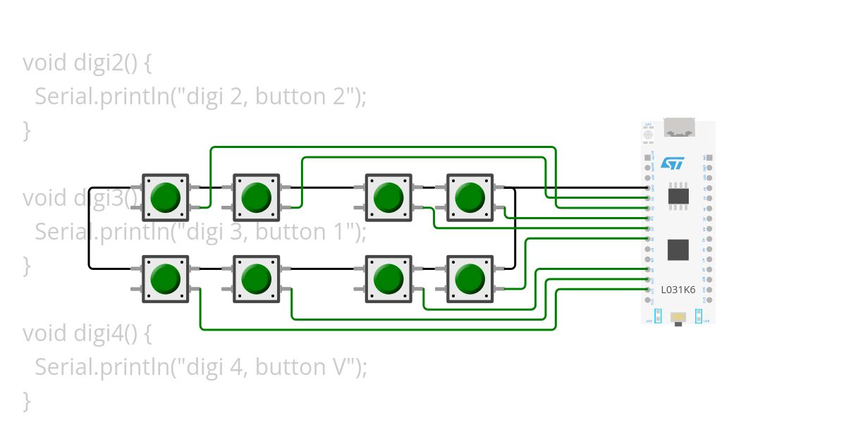 STM32 L031 GPIO Interrupts  test simulation