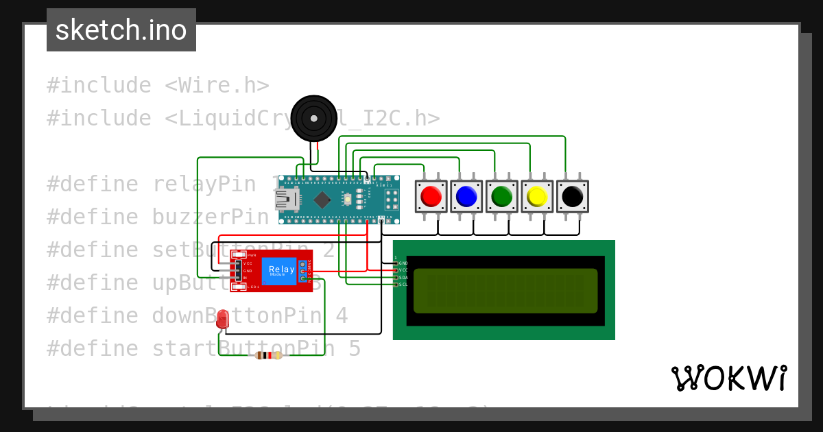 NANO UV Light Timer-LCD - Wokwi ESP32, STM32, Arduino Simulator
