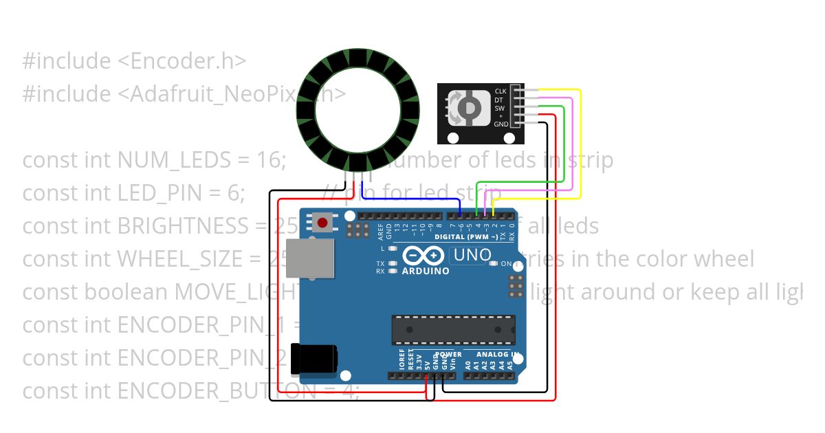 Neo Pixel & Rotary Encoder simulation