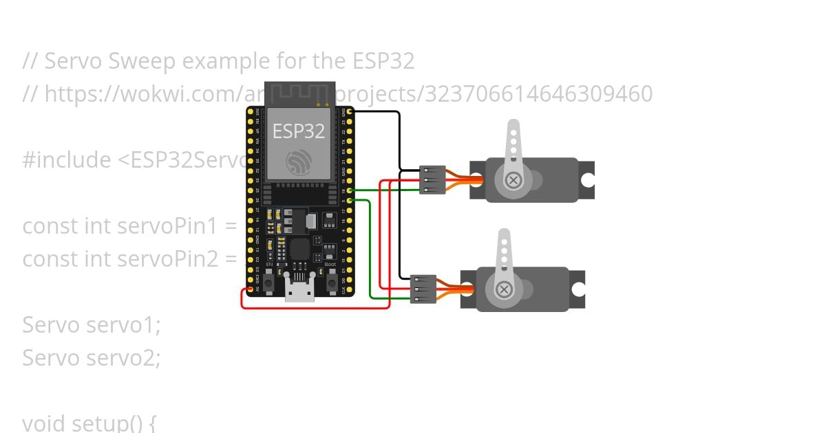 Dual Servo ESP32 simulation