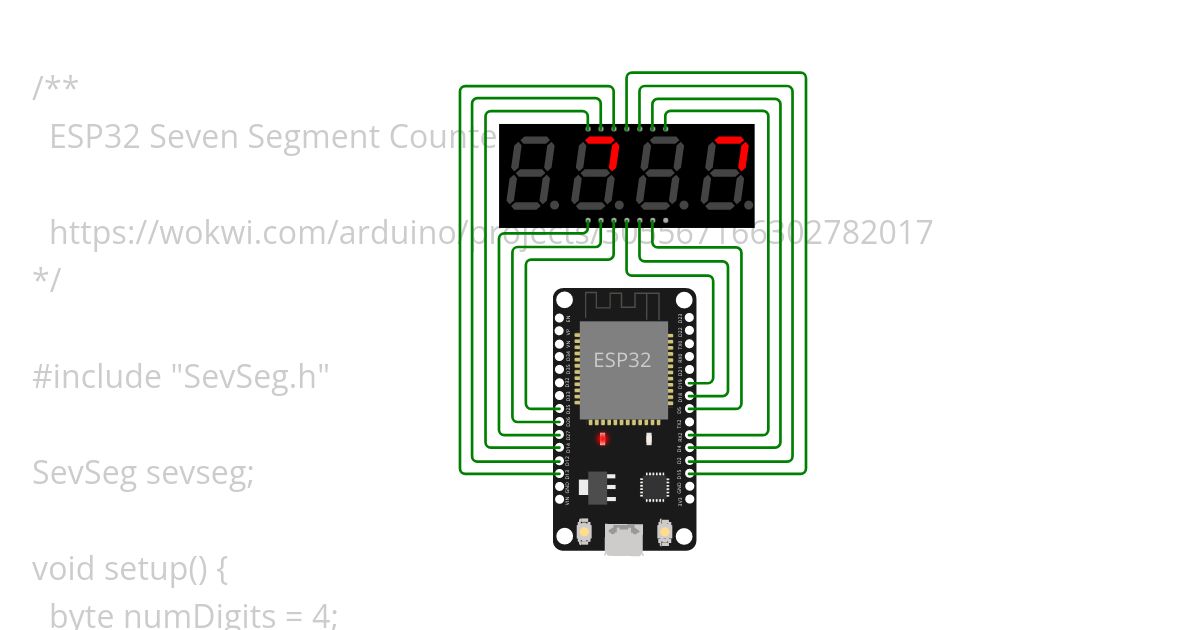 esp32-sevseg.ino simulation