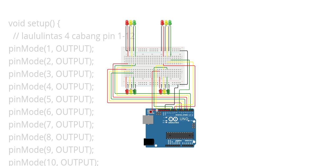 lampu lalu lintas 4 jalur simulation