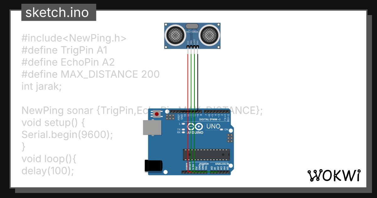 Sensor ultrasonic Librart - Wokwi ESP32, STM32, Arduino Simulator
