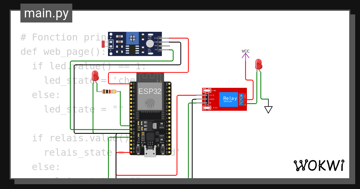 Application 6 evo socket httpserver micropython wokwi esp32 stm32