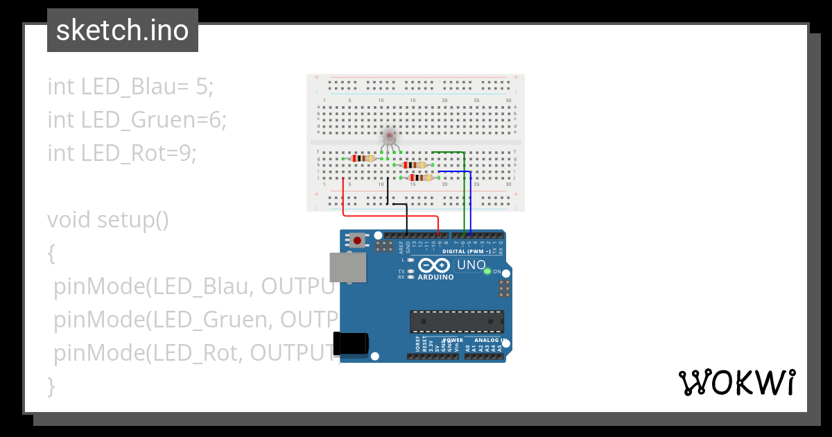 RGB LED Dimmen - Wokwi ESP32, STM32, Arduino Simulator