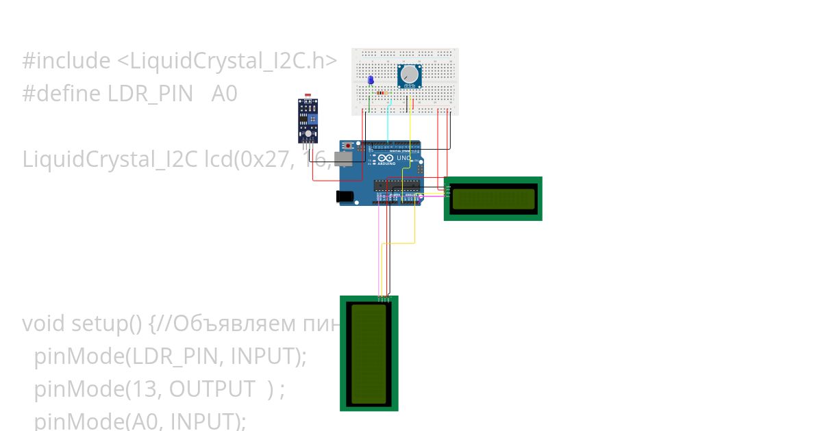 Sensr withLCD&& Pot (Using MAP func)  simulation