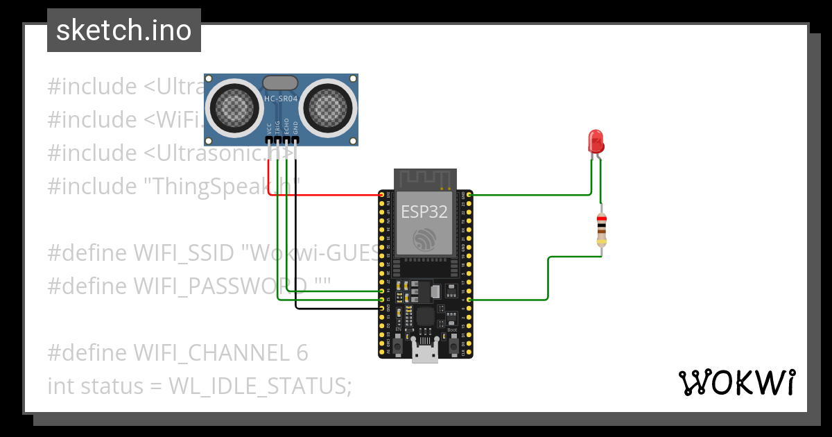 Sensor de Aproximação com Led - Wokwi ESP32, STM32, Arduino Simulator