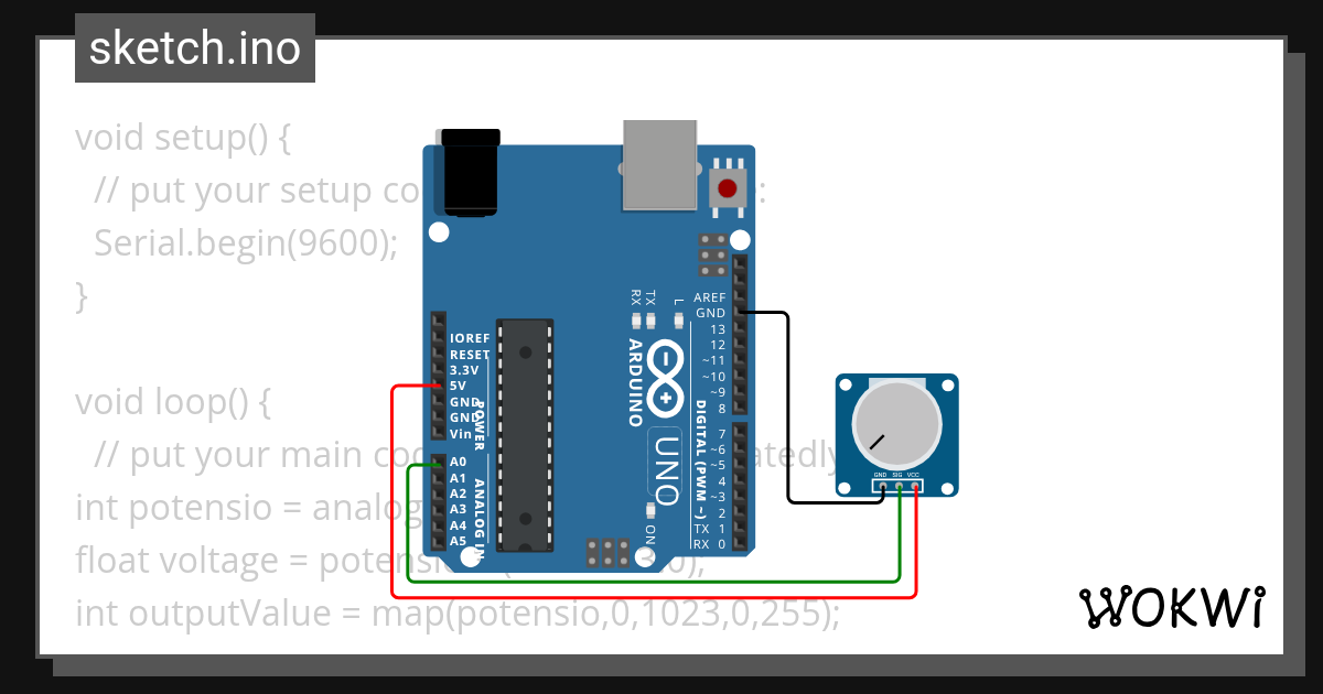 Potentiometer - Wokwi ESP32, STM32, Arduino Simulator