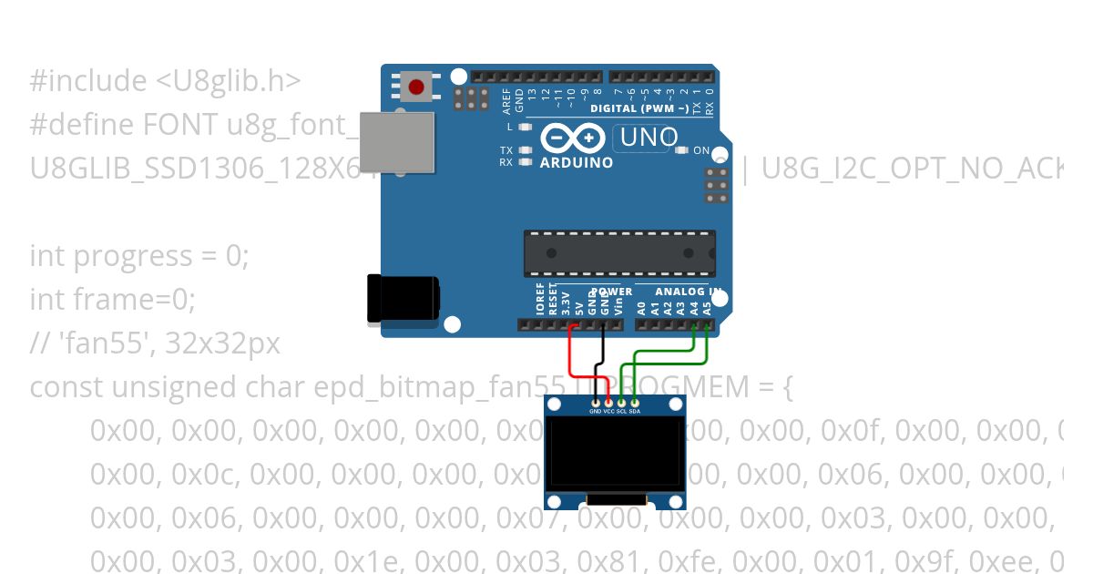 Display for oled i2c simulation