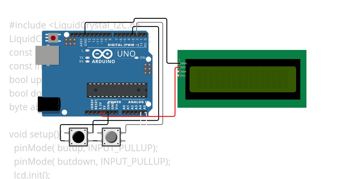 LED I2C NOMER URUT simulation
