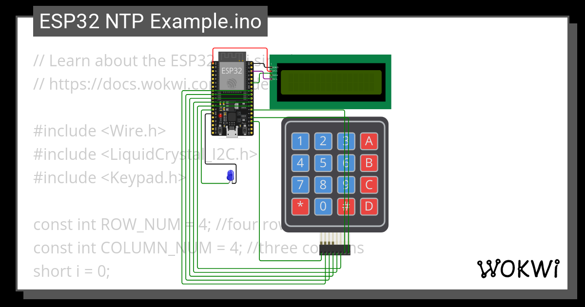 KeyPad_Lock_CharDisplay.ino - Wokwi ESP32, STM32, Arduino Simulator