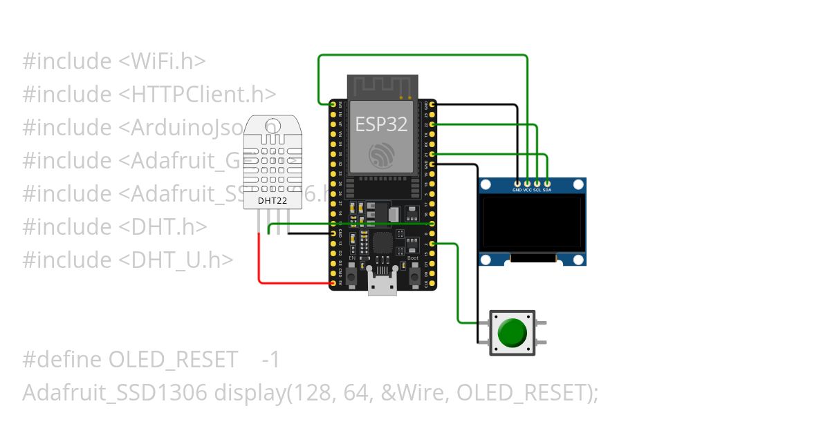ESP32 OpenWeatherAPI Button Sensor simulation