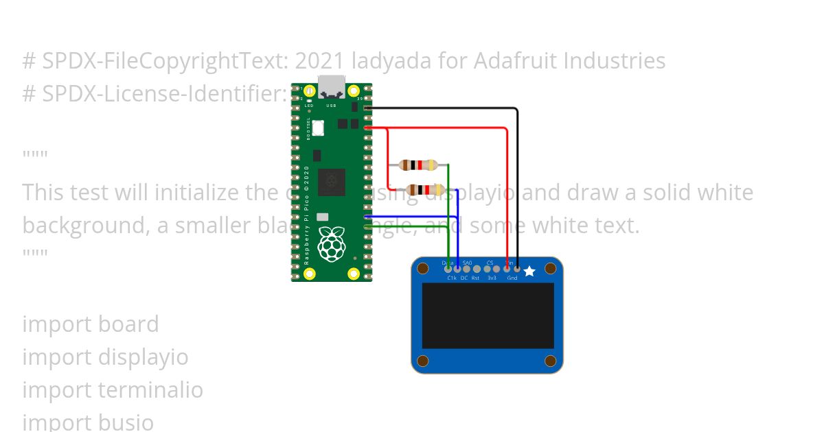 CircuitPython SSD1306 on Pi Pico Copy simulation