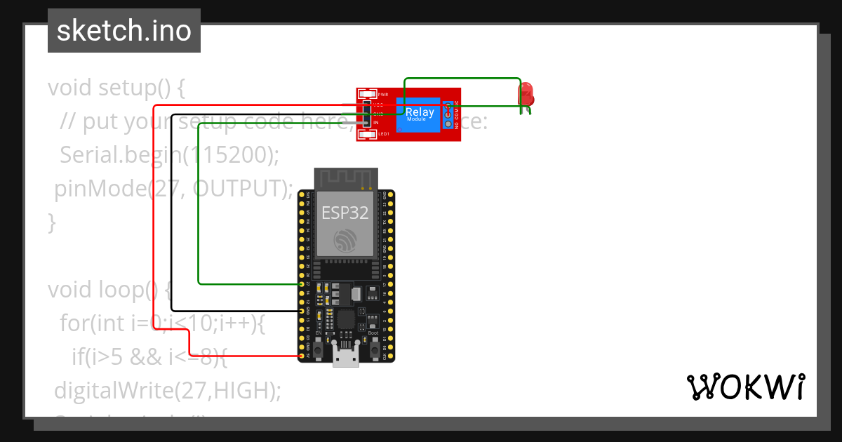 relay module - Wokwi ESP32, STM32, Arduino Simulator