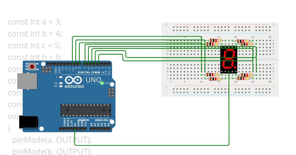 seven segment display with arduino Copy simulation