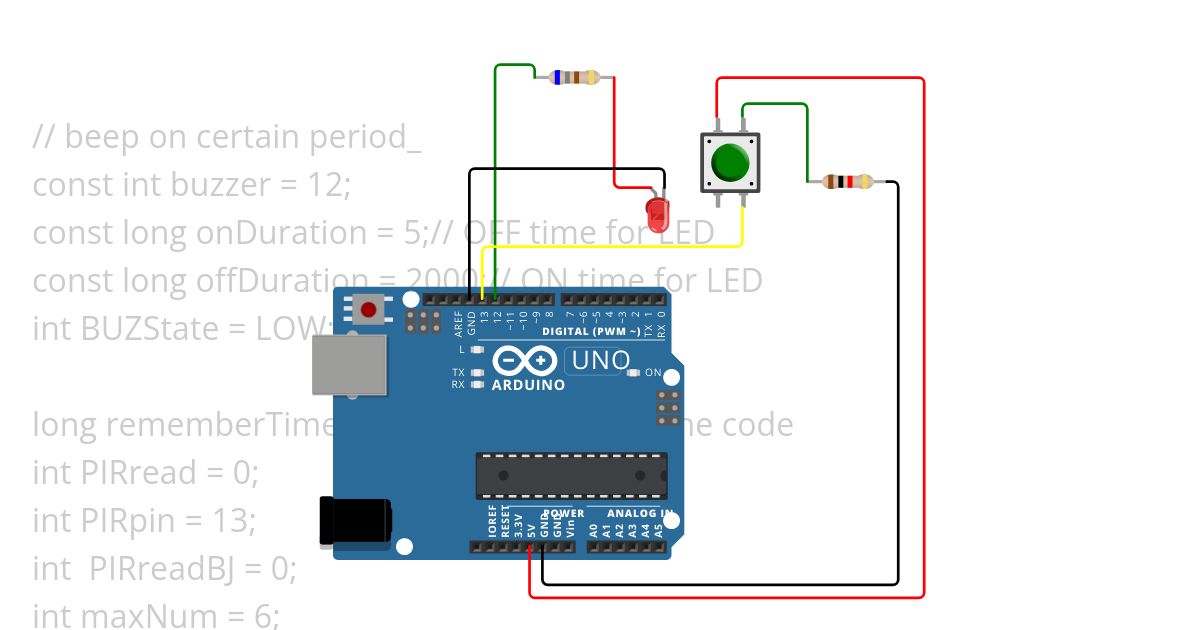 Beep and LED with certain time  Copy simulation