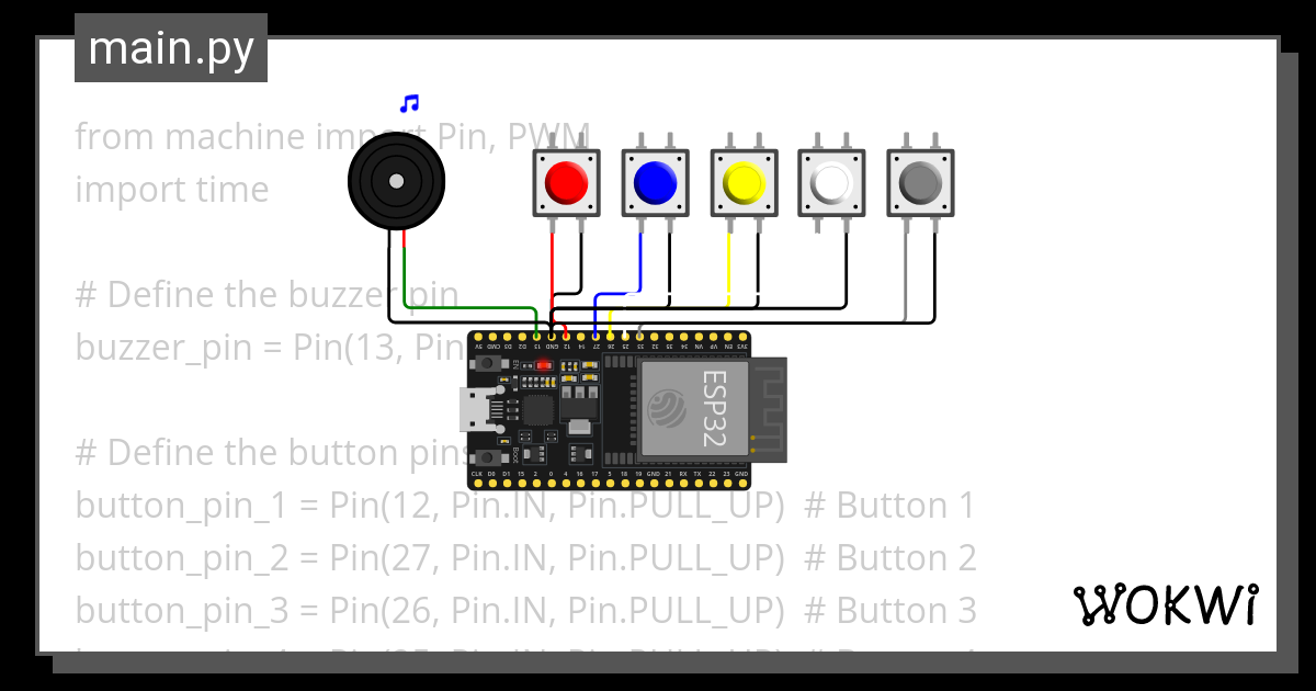 Buzzers Anf Button Wokwi Esp32 Stm32 Arduino Simulator