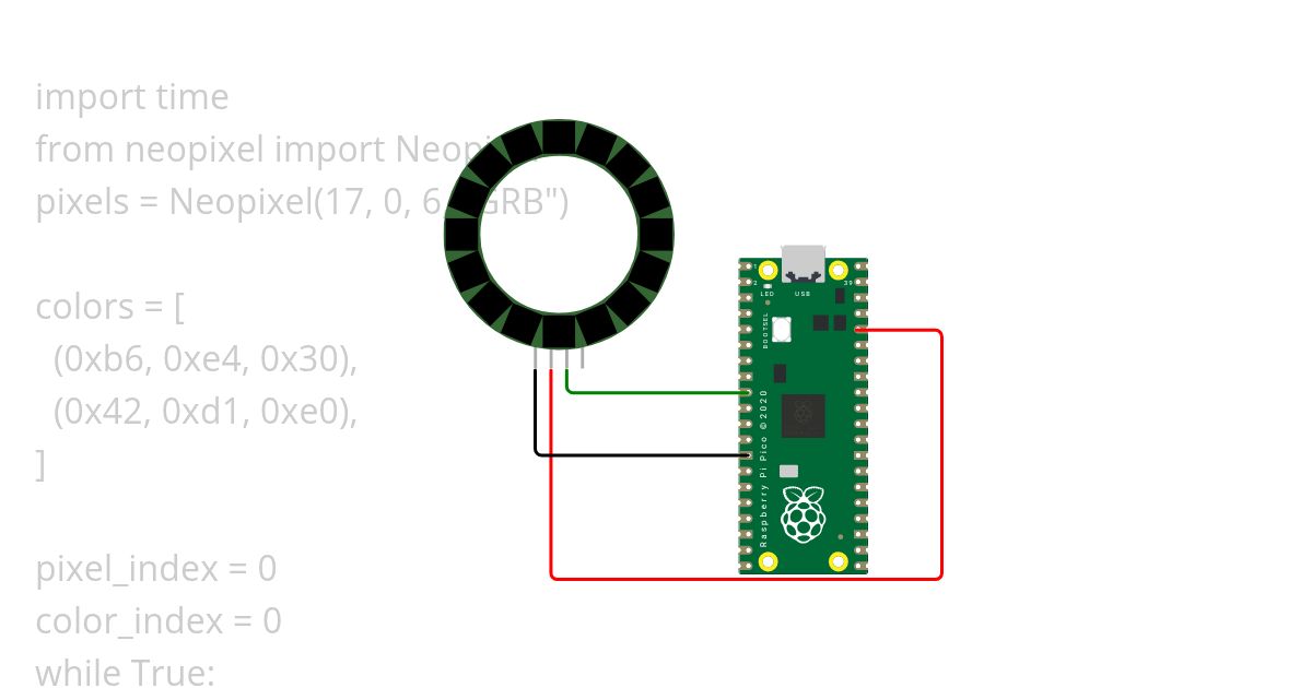 Pi Pico MicroPython NeoPixels Template Copy simulation