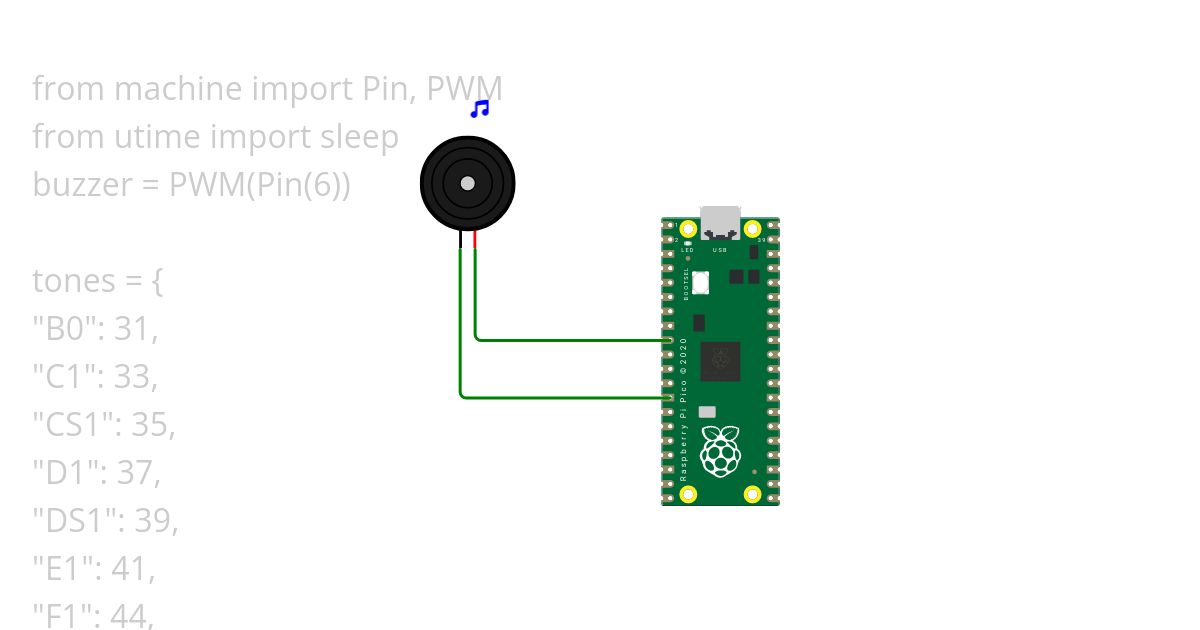 Buzzer Song Copy - Python associative array  simulation