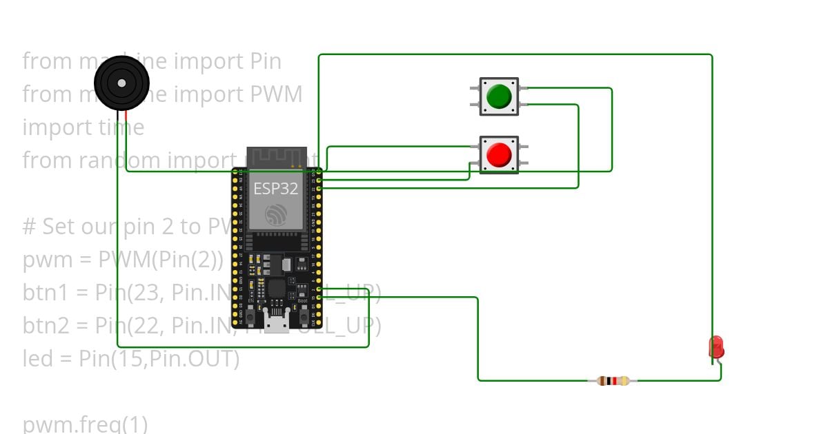 buzzer led bouton simulation