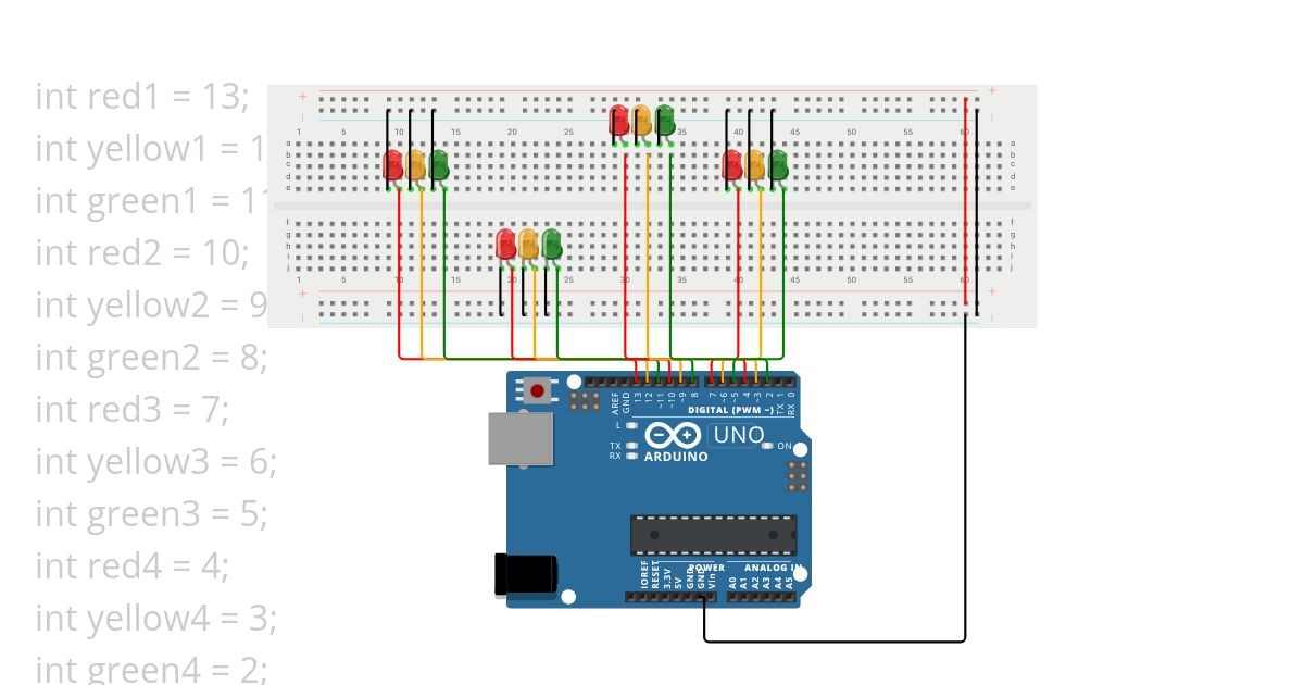 LAB 2 - 4 way traffic light control system  simulation