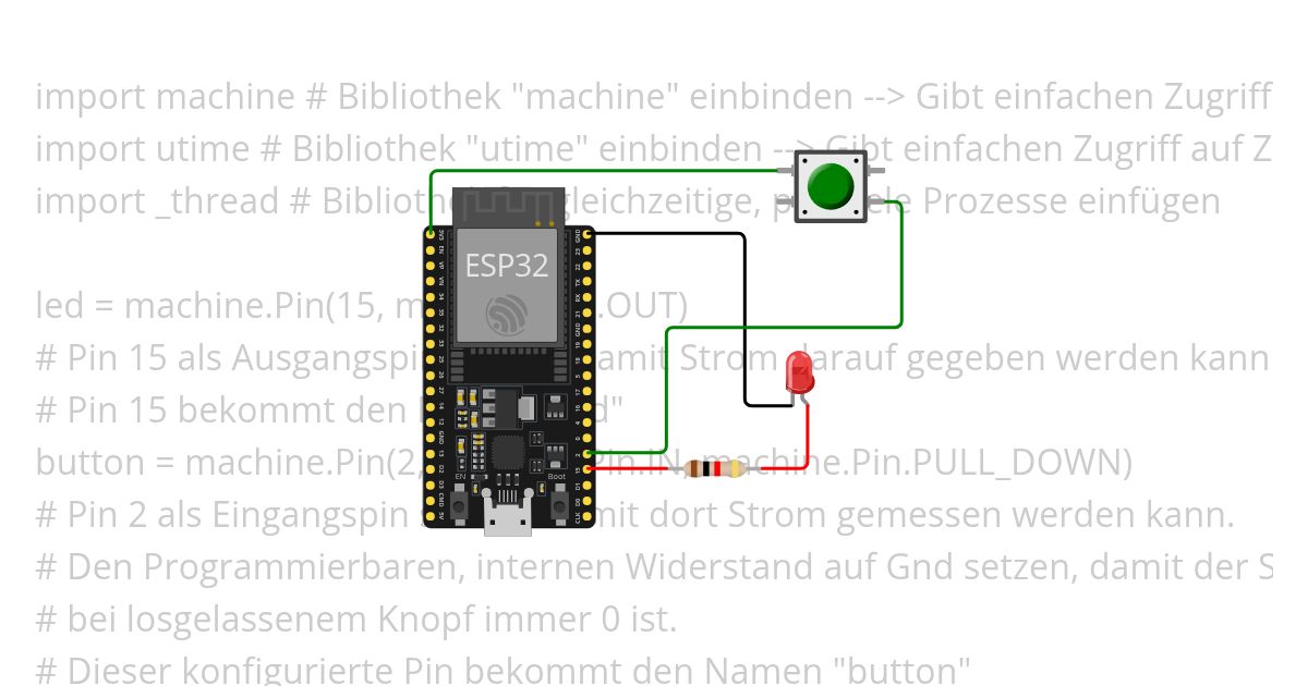LED + Button + Thread simulation