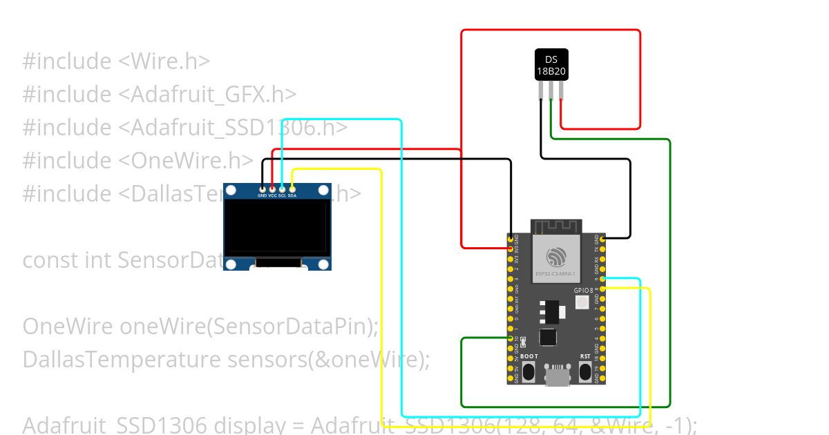 C3-mini-DS18B0 simulation