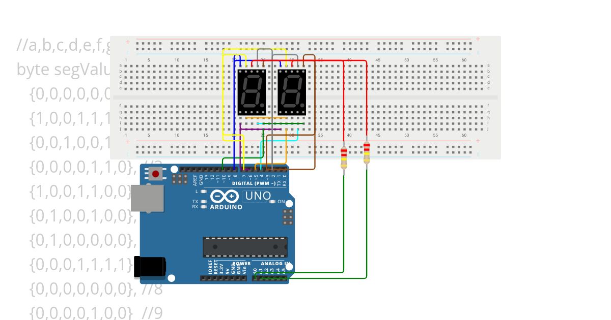 7 segment 2digit simulation