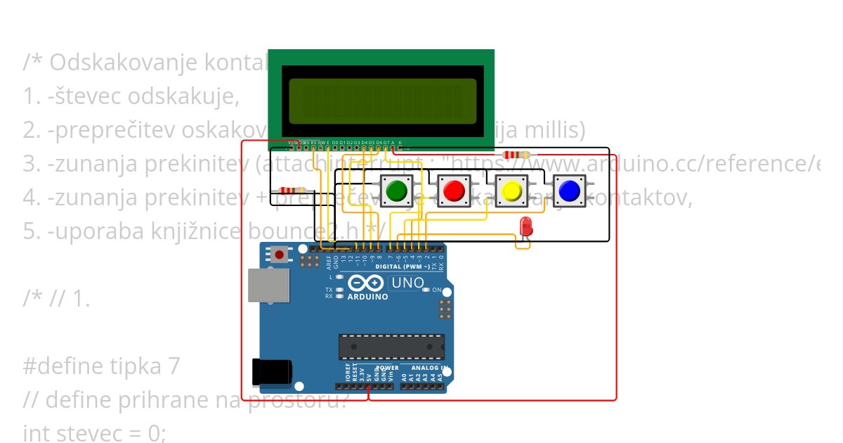 Arduino uno - Odskakovanje/Bounce simulation