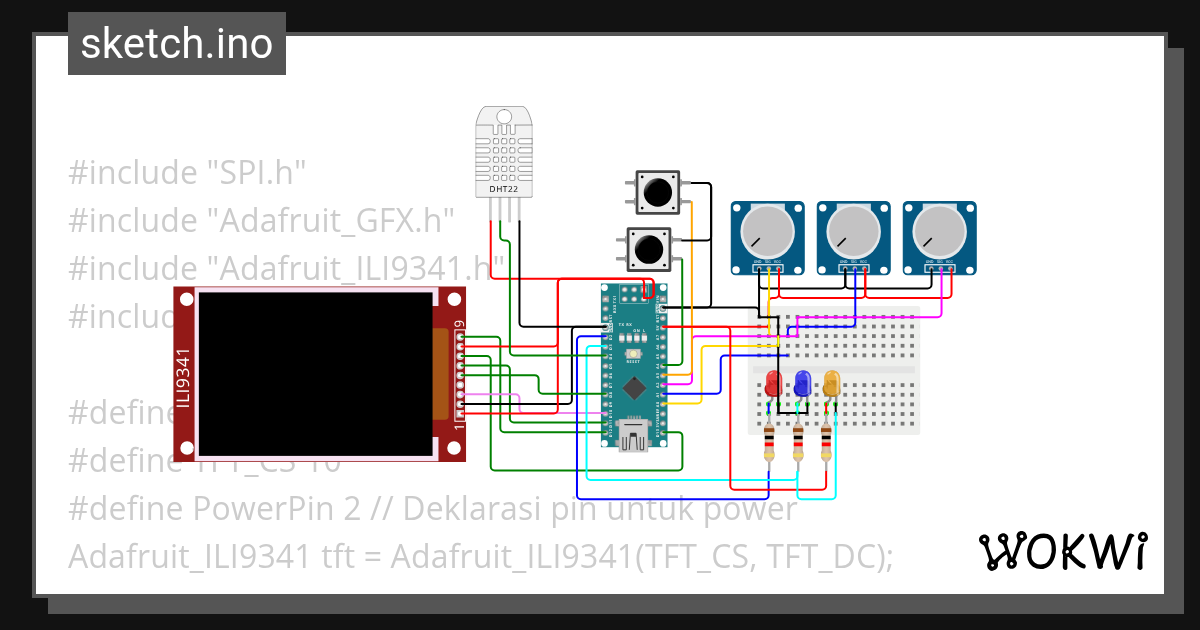 TFT LCD for AMP - Wokwi ESP32, STM32, Arduino Simulator