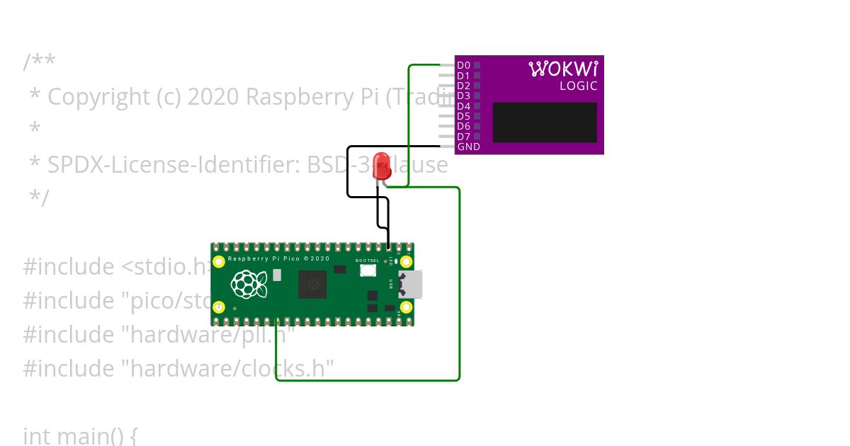 Pico SDK Blink Clock simulation